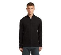 Cardigan G-STAR "Chain Structure Cardigan Knit", Herren, Gr. XL, schwarz (dk schwarz), Obermaterial: 50% Baumwolle, 50% Polyacryl, Strickjacken (20650133-XL) dk schwarz