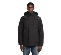 Outdoorjacke G-STAR "Clean Vodan Padded Hooded Jacket", Herren, Gr. S, dk schwarz, Web, Obermaterial: 54% Elastomultiester, 46% Polyester, unifarben, regular fit normal, Jacken, mit abnehmbarer Kapuze