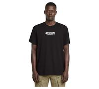 T-Shirt G-STAR "Old Skool Logo", Herren, Gr. S, schwarz (dk schwarz), Jersey, Obermaterial: 100% Baumwolle, bedruckt, casual, regular fit, Rundhals, Kurzarm, Shirts, mit Frontprint (76610630-S) dk sch