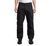 Cargohose G-STAR "Rovic 3D Relaxed", Herren, Gr. 34, Länge 34, schwarz (dk schwarz), Web, Obermaterial: 97% Baumwolle, 3% Elasthan, unifarben, washed, loose fit lang, Hosen Cargohose, Low Waist, Baumw