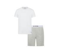 G-STAR Herren Schlafanzug, kurz - SLATE, Pyjama, Rundhals, Logo, einfarbig Weiß/Grau M
