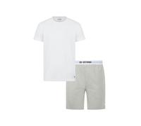 G-STAR Herren Schlafanzug, kurz - SLATE, Pyjama, Rundhals, Logo, einfarbig Weiß/Grau / M M Mehrfarbig