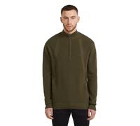 Longpullover G-STAR "Structured Half Zip Knit", Herren, Gr. XL, schwarz olive, Obermaterial: 100% Baumwolle, Pullover Longpullover (86466702-XL) schwarz olive