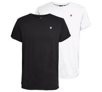 G-STAR Herren T-Shirt, 2er Pack - Lash 2 Pack, Rundhals, Bio-Baumwolle Weiß/Schwarz L