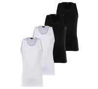 G-STAR Herren Tank Tops 4er Pack - Base Tank Top, Rundhals, Baumwolle, einfarbig Weiß/Schwarz / L L Schwarz