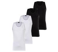 G-STAR RAW Herren Tank Tops 4er Pack - Base Tank Top, Rundhals, Baumwolle, einfarbig Weiß/Schwarz M
