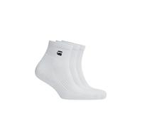 Kurzsocken G-STAR "WICK, 3 PACK ANKLE SPORTS SOCKS", Damen, Gr. 44-47, hellweiß, Baumwollmischung, unifarben, elastisch, Socken, mit Logostickerei (39997147-44) hellweiß