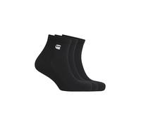 Kurzsocken G-STAR "WICK, 3 PACK ANKLE SPORTS SOCKS", Damen, Gr. 44-47, schwarz, Baumwollmischung, unifarben, elastisch, Socken, mit Logostickerei (93674624-44) schwarz