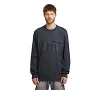 Longpullover G-STAR "Woven Mix Knit Pullover", Jungen, Gr. L, india ink, Obermaterial: 100% Baumwolle, Pullover Longpullover (91568650-L) india ink