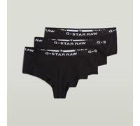 G-STAR RAW Damen Hipster Slips, 3er Pack - Hipster, Cotton Stretch, Logo, einfarbig Schwarz XXL