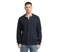 Cardigan G-STAR "Honey Comb Structure Cardigan Knit", Herren, Gr. L, dk patriot blau, Obermaterial: 100% Baumwolle, Strickjacken (58195347-L) dk patriot blau