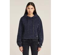 Longpullover G-STAR "Overdyed Loose Hooded Sweatshirt", Damen, Gr. XXL, osaka blau gd, Obermaterial: 100% Baumwolle, Pullover Longpullover (58943022-XXL)