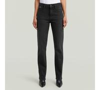 Straight-Jeans G-STAR "Iggie Wmn", Damen, Gr. 28, Länge 32, worn in schwarz crow, Denim/Jeans, Obermaterial: 99% Baumwolle, 1% Elasthan, casual, straight fit, Jeans, Mid Rise (52407509-28) worn in sch