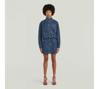Bodykleid G-STAR "Jacket-Kleid", Damen, Gr. S, Normalgrößen, antique faded sentry blau, Obermaterial: 100% Baumwolle, Kleider (87511549-S) antique faded sentry blau