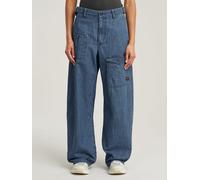 5-Pocket-Jeans G-STAR "Belted Cargo Loose 2.0 Jeans", Damen, Gr. 28, Länge 32, faded indigo ripstop, 100% Regenerative cotton, Jeans 5-Pocket-Jeans (36041340-28) faded indigo ripstop