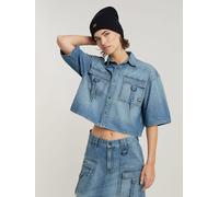 G-Star RAW Women's Shirts Relaxed Utility Shirt ss wmn, Blau (Sun Faded Thames D24881-D539-G341), M