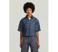 Langarmshirt G-STAR "Remix Shirt", Damen, Gr. XL, blau (raw denim), Obermaterial: 82% Baumwolle, 18% Polyester, Shirts Langarmshirt (21828645-XL) raw denim