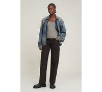 5-Pocket-Hose G-STAR "Judee Cargo", Damen, Gr. 28, Länge 32, schwarz (dk schwarz gd), Web, Obermaterial: 100% Baumwolle, unifarben, loose fit lang, Hosen, mit aufgesetzten Taschen (60475066-28) dk sch