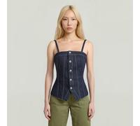 T-Shirt G-STAR "Kick Bustier Top", Damen, Gr. L, rinsed, Obermaterial: 50% Baumwolle, 30% Baumwolle, 20% Baumwolle, Shirts T-Shirt (23716757-L) rinsed
