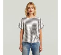 T-Shirt G-STAR "Knot T-Shirt", Damen, Gr. XXL, milk, deep braun stripe, Obermaterial: 100% Baumwolle, Shirts T-Shirt (40240042-XXL) milk, deep braun stripe