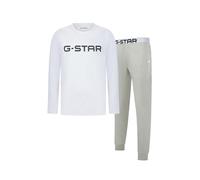 G-STAR Schlafanzug STONE Pyjama Herren Gr. M Weiß/Grau 95% Baumwolle 5% Elasthan