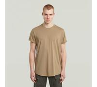 Kurzarmshirt G-STAR "Lash", Herren, Gr. S, beige (safari), Jersey, Obermaterial: 100% Baumwolle, unifarben, normal hüftbedeckend, Rundhals, Umschlagsaum, Shirts Kurzarmshirt, Rundhals, Logoapplikation