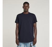 Kurzarmshirt G-STAR "Lash", Herren, Gr. XL, blau (salute), Jersey, Obermaterial: 100% Baumwolle, unifarben, normal hüftbedeckend, Rundhals, Umschlagsaum, Shirts, Rundhals, Logoapplikation (75460602-XL
