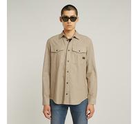 Langarmshirt G-STAR "Marine Slim Hemd", Herren, Gr. XS, toggee, milk, Obermaterial: 80% Baumwolle, 20% Leinen, Shirts Langarmshirt (48121830-XS) toggee, milk