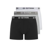 Boxershorts G-STAR "ASH, 3 PACK TRUNKS", Herren, Gr. L, 3 Stk., schwarz, grau marl, hellweiß, Jersey, Obermaterial: 95% Baumwolle, 5% Elasthan, unifarben, eng, Unterhosen, mit Logo-Bund (43441812-L) s