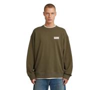Longpullover G-STAR "HB Badge Sweatshirt", Herren, Gr. XL, braun (turf), Obermaterial: 100% Baumwolle, Pullover Longpullover (29200733-XL) turf