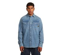 G-STAR Men's Marine Slim Shirt ls DNM, Size: L, Color Blue