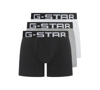 Boxershorts G-STAR "OAK, 3 PACK TRUNKS", Herren, Gr. L, 3 Stk., grau marl, hellweiß, schwarz, Jersey, Obermaterial: 95% Baumwolle, 5% Elasthan, unifarben, eng, Unterhosen, mit Logobund (25982763-L) gr