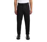 G-STAR Men's Pleated Chino Relaxed Tapered Pants, Black, 34 W/32 L