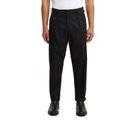 Chinohose G-STAR "Pleated Chino Relaxed Tapered", Herren, Gr. 34, Länge 34, dk schwarz, Obermaterial: 75% Polyester, 25% Elastomultiester, Hosen Chinohose (39908222-34) dk schwarz