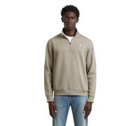 Longpullover G-STAR "Premium Core Half Zip Sweater", Herren, Gr. XL, elephant skin, Obermaterial: 55% Baumwolle, 45% Polyester, Pullover Longpullover (85805106-XL) elephant skin