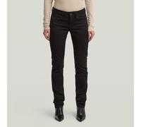 Chinohose G-STAR "Midge Slim Straight Chino", Damen, Gr. 29, Länge 30, dk schwarz gd, Obermaterial: 97% Baumwolle, 3% Elasthan, Hosen Chinohose (20134864-29) dk schwarz gd