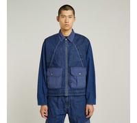 Jeansjacke G-STAR "Mixed Coach Zip Jacke", Damen, Gr. S, faded indigo patched, Obermaterial: 100% Baumwolle, Jacken Jeansjacke (19169224-S) faded indigo patched