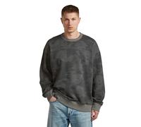 Sweatshirt G-STAR "Motion Camo r sw", Herren, Gr. XXL, grau (grau pewter motion camo), Sweatware, Obermaterial: 100% Baumwolle, gemustert, relaxed fit hüftbedeckend, Rundhals, Rippbündchen, Sweatshirt
