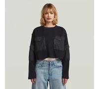 G-STAR Multi Pocket Mix Loose Cropped Sweater Schwarz XL dark black D27168-E312-6484-XL