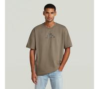 T-Shirt G-STAR "Multi Technique Graphic Relaxed T-Shirt", Herren, Gr. XL, turf, Obermaterial: 100% Baumwolle, Shirts T-Shirt (22976540-XL) turf