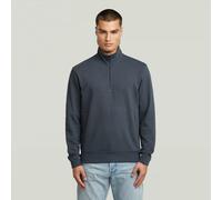 Longpullover G-STAR "Nifous Half Zip Sweatshirt", Damen, Gr. M, india ink, Obermaterial: 58% Baumwolle, 42% Polyester, Pullover Longpullover (21496623-M)