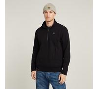 Longpullover G-STAR "Nifous Half Zip Sweater", Damen, Gr. XS, dk schwarz, Obermaterial: 58% Baumwolle, 42% Polyester, Pullover Longpullover (94764567-XS)