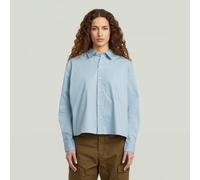 Langarmshirt G-STAR "One Pocket Regular Hemd", Damen, Gr. XL, faze blau, Obermaterial: 69% Baumwolle, 31% Polyester, Shirts Langarmshirt (77670815-XL) faze blau