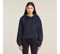 Longpullover G-STAR "Overdyed Loose Hooded Sweatshirt", Damen, Gr. XXS, osaka blau gd, Obermaterial: 100% Baumwolle, Pullover Longpullover (58943022-XXS) osaka blau gd