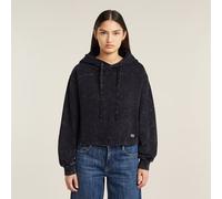 Longpullover G-STAR "Overdyed Loose Hooded Sweatshirt", Damen, Gr. S, dk schwarz gd, Obermaterial: 100% Baumwolle, Pullover Longpullover (71661131-S) dk schwarz gd