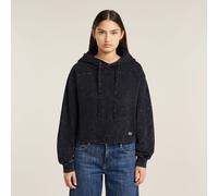 Longpullover G-STAR "Overdyed Loose Hooded Sweatshirt", Damen, Gr. XXL, dk schwarz gd, Obermaterial: 100% Baumwolle, Pullover Longpullover (71661131-XXL)