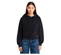 Longpullover G-STAR "Overdyed Loose Hooded Sweatshirt", Damen, Gr. XXL, dk schwarz gd, Obermaterial: 100% Baumwolle, Pullover Longpullover (71661131-XXL)