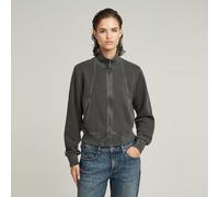 Longpullover G-STAR "Track Overdyed Slim Sweaterjacke", Damen, Gr. M, dk schwarz gd, Obermaterial: 100% Baumwolle, Pullover Longpullover (19932328-M) dk schwarz gd