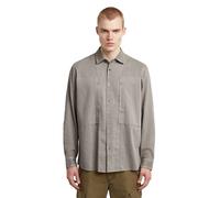 Langarmshirt G-STAR "Panelled Pocket Regular Shirt", Damen, Gr. XL, elephant skin gd, Obermaterial: 58% Baumwolle, 22% Polyester, 20% Baumwolle, Shirts Langarmshirt (39643803-XL) elephant skin gd