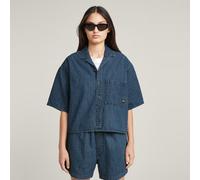 Langarmshirt G-STAR "PJ Hemd", Damen, Gr. XS, faded indigo ripstop, Obermaterial: 100% Baumwolle, Shirts Langarmshirt (75123319-XS) faded indigo ripstop